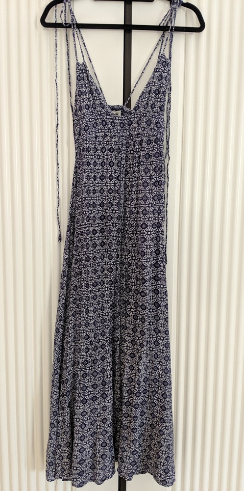Lulu's Field Day Navy Blue Print Maxi Dress
